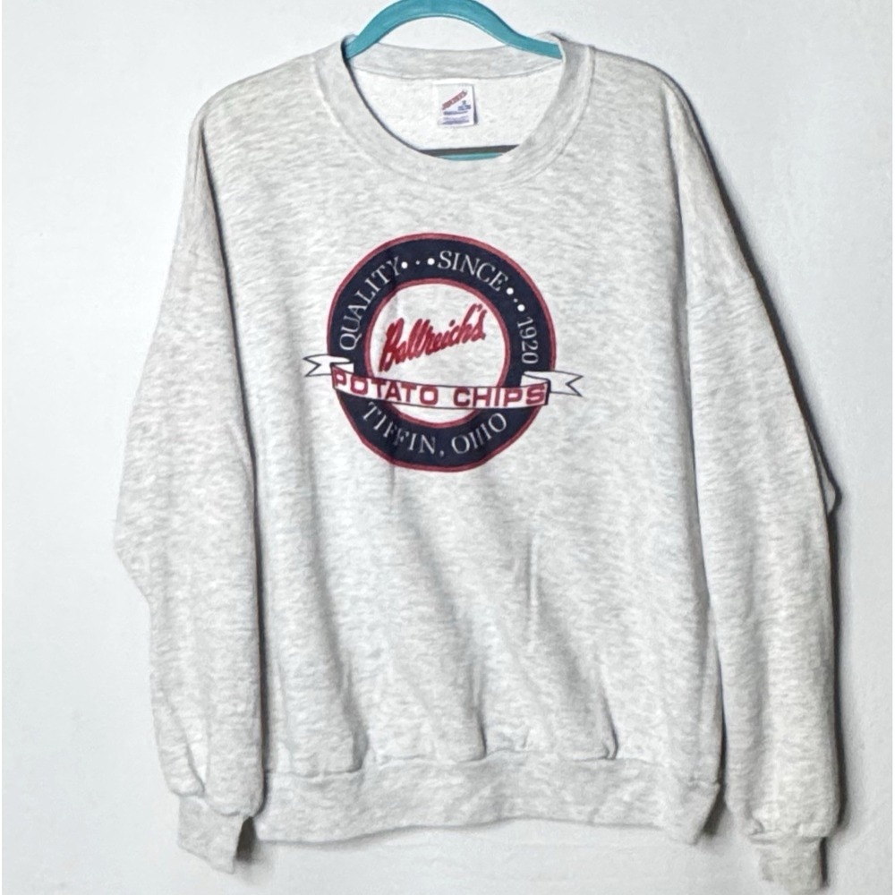 Vtg Jerzees Ballreish's Chips Graphic Crewneck‎ Sweatshirt Size 2X USA 90s RARE